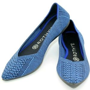 ROTHY'S THE POINT BLUE PYTHON RETIRED FLATS